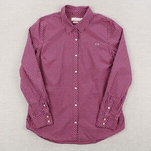 Vineyard Vines Shirt Womens Size 12 Pink Navy Alicetown Classic Fit Long Sleeve